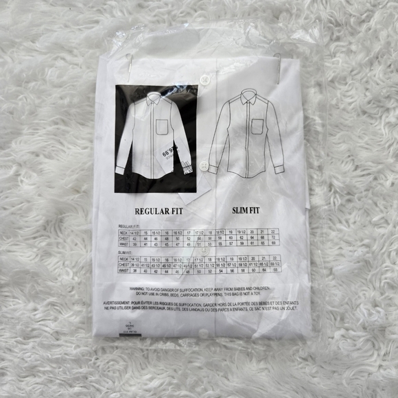 Kenneth Cole Awear2 White Slim Fit Long Sleeve Shirt. Stretch Easy Care. Size La - Picture 2 of 4